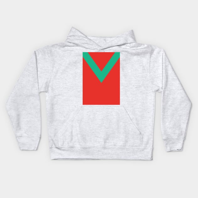 Glentoran 1965 Retro Red and Green Chevron Kids Hoodie by Culture-Factory